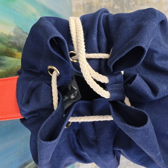 Spartina 449 Large Drawstring Beach Tote Bag Backpack. - Picture 4 of 12